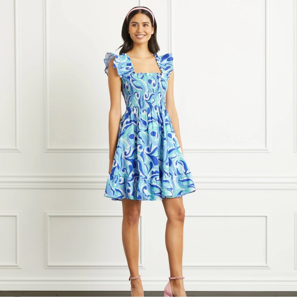 Hill House Home Elizabeth mini nap dress blue kaleidoscope print